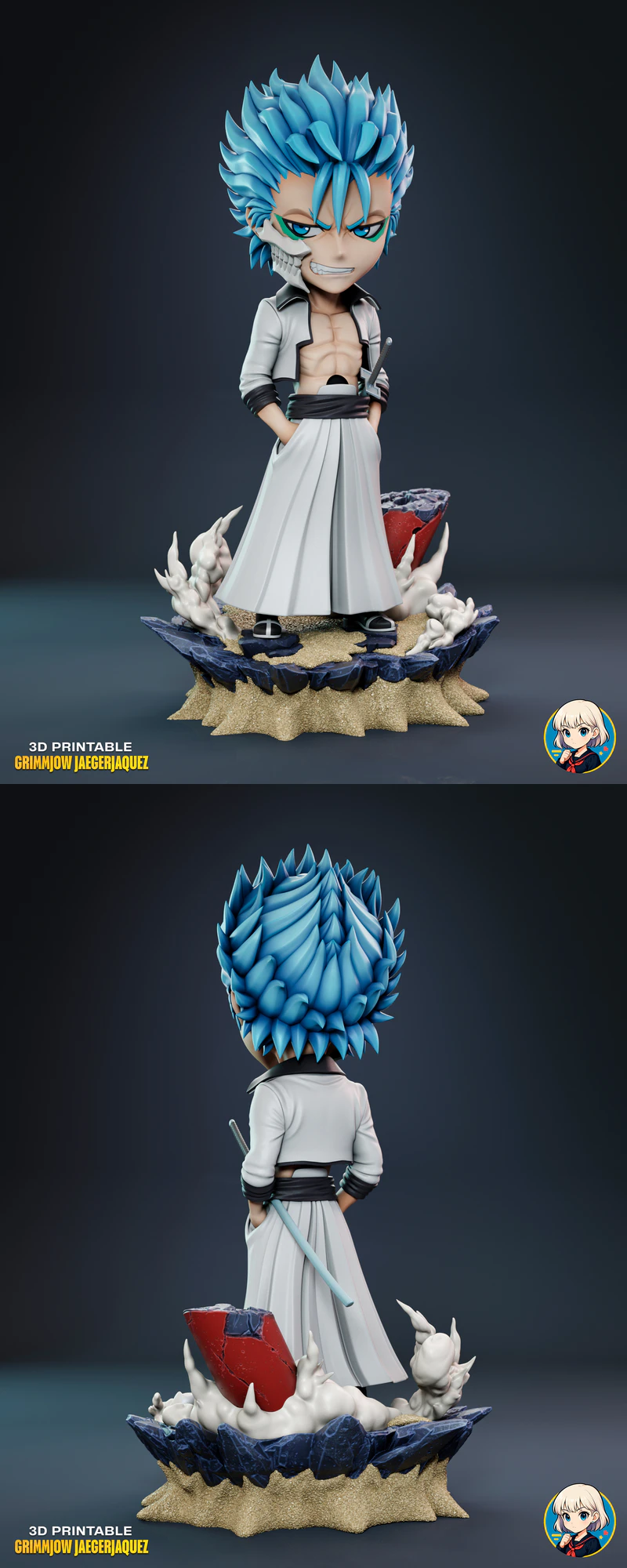Grimmjow Jaegerjaquez STL model for 3D printing