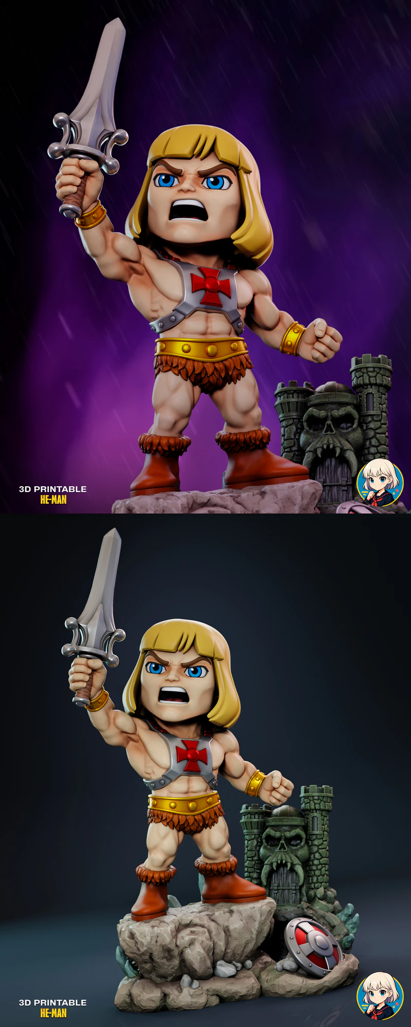 He-Man STL model for 3D printing