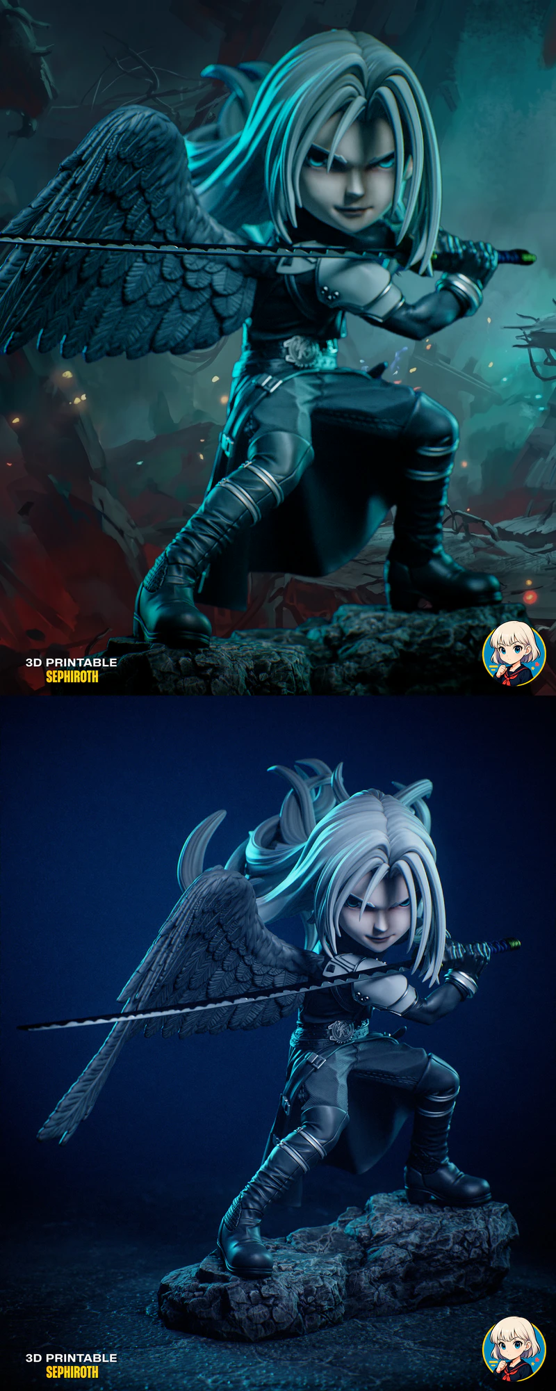 Sephiroth STL model for 3D printing