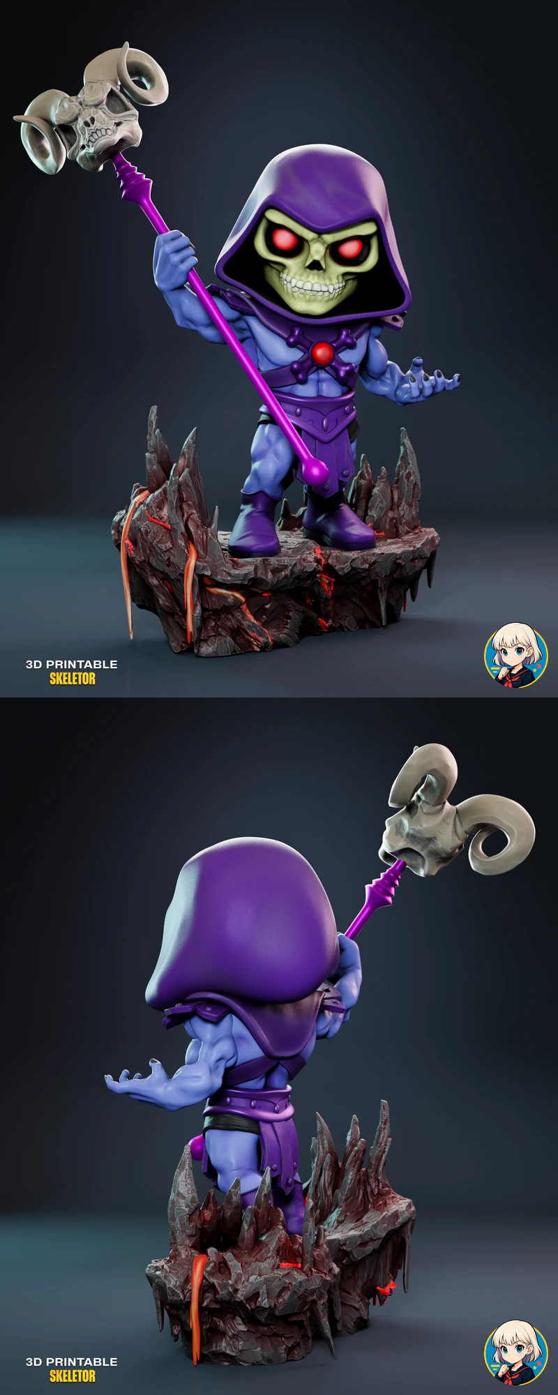 Skeletor STL model for 3D printing