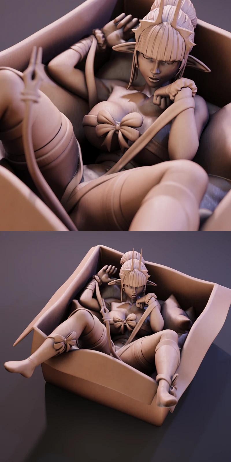 Christmas Half-Elf Demon STL Figure for 3D Printing STL model for 3D printing