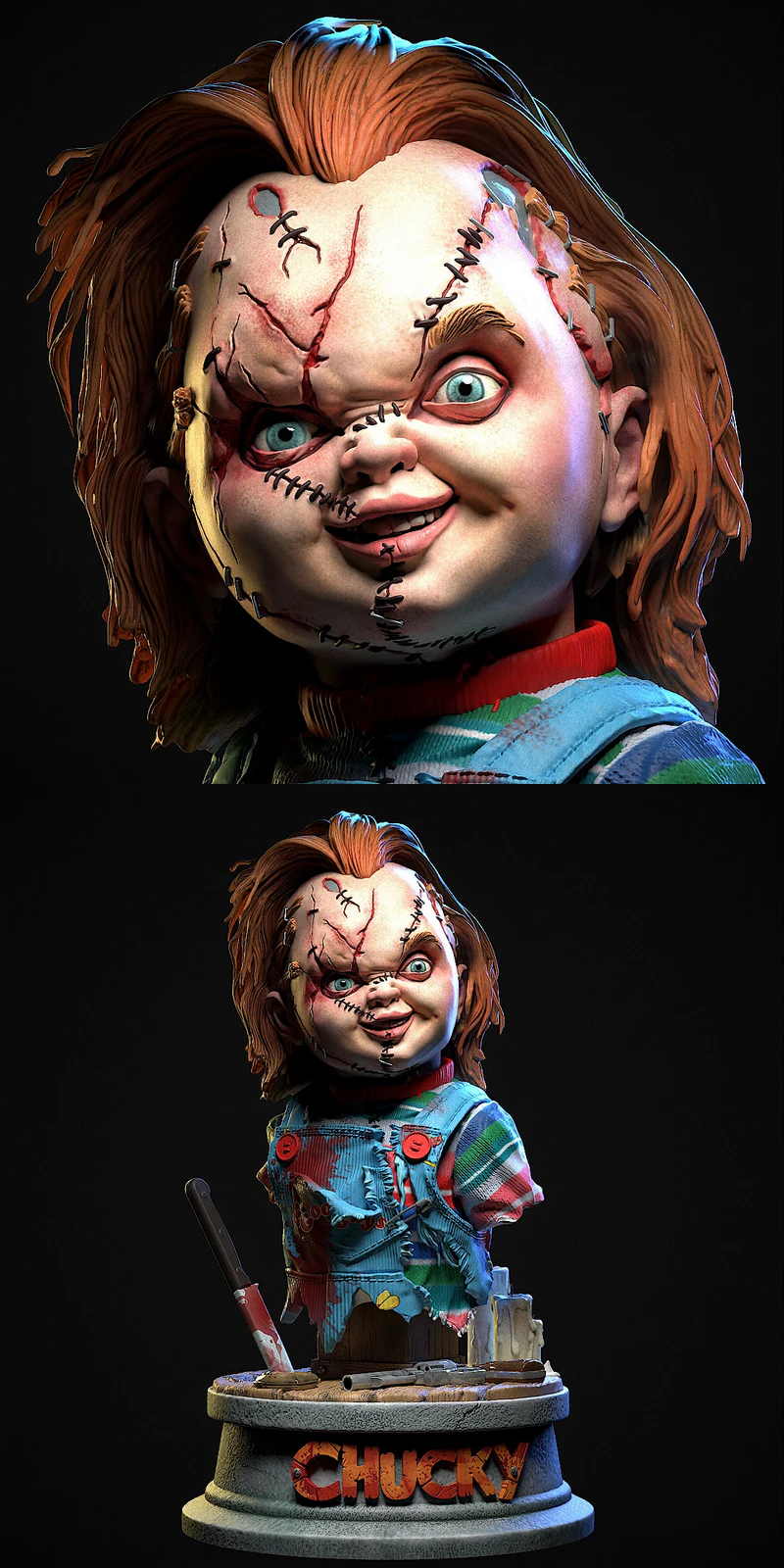 Chucky Horror Doll 3D Printable STL Model STL model for 3D printing