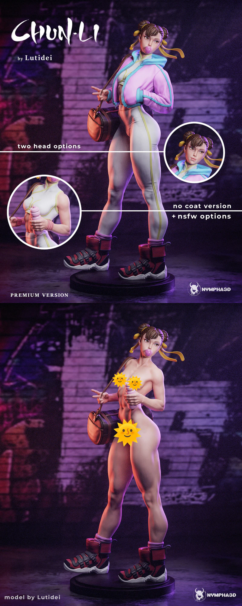 Chun Li Street Fighter 3D Printable Miniature STL File STL model for 3D printing