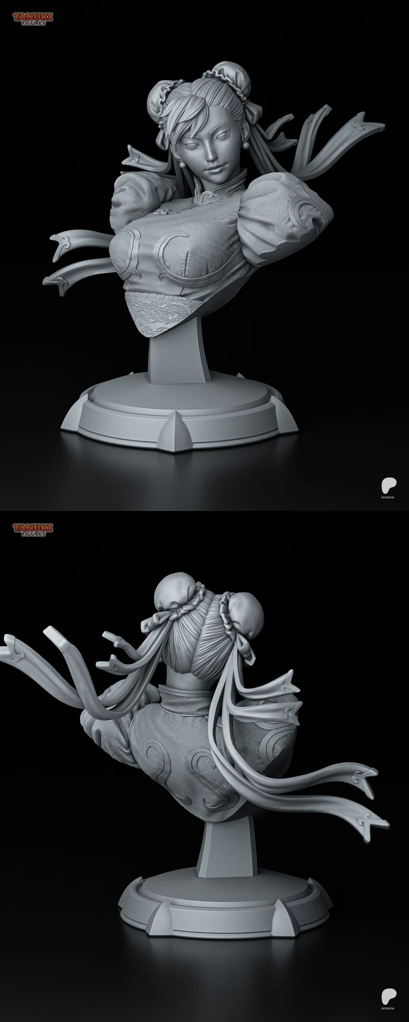 Chun-Li Street Fighter STL Bust for 3D Printer STL model for 3D printing