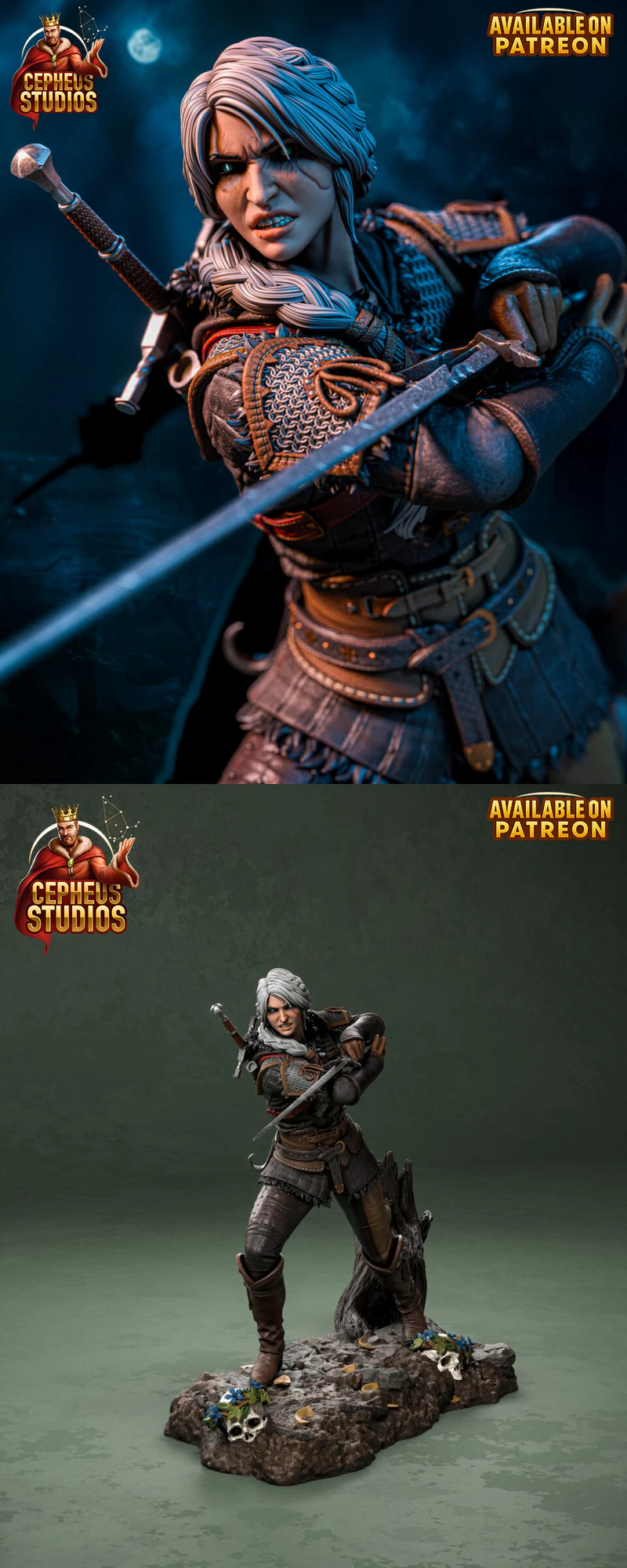 Ciri Witcher 4 Miniature STL File for 3D Printer STL model for 3D printing