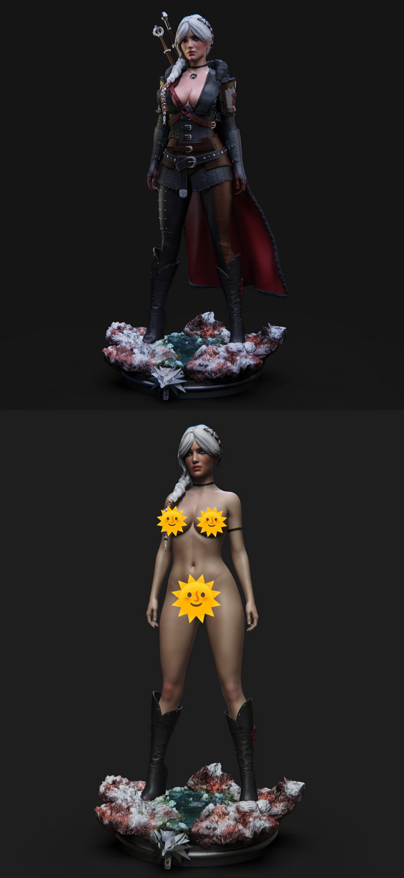 Ciri STL File for 3D Printer – Witcher Figure STL model for 3D printing