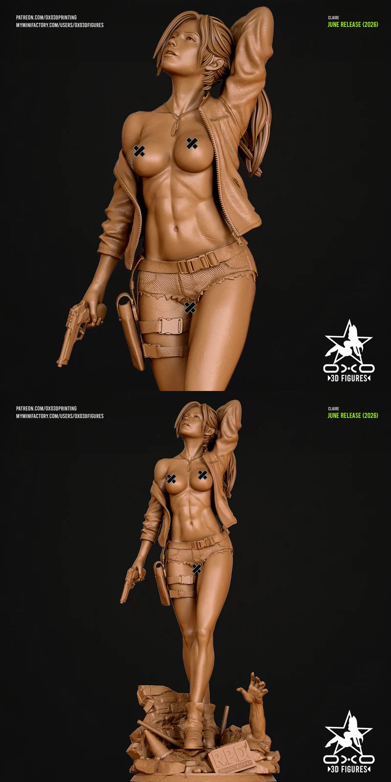 Claire Redfield Miniature Figure Extra STL model for 3D printing