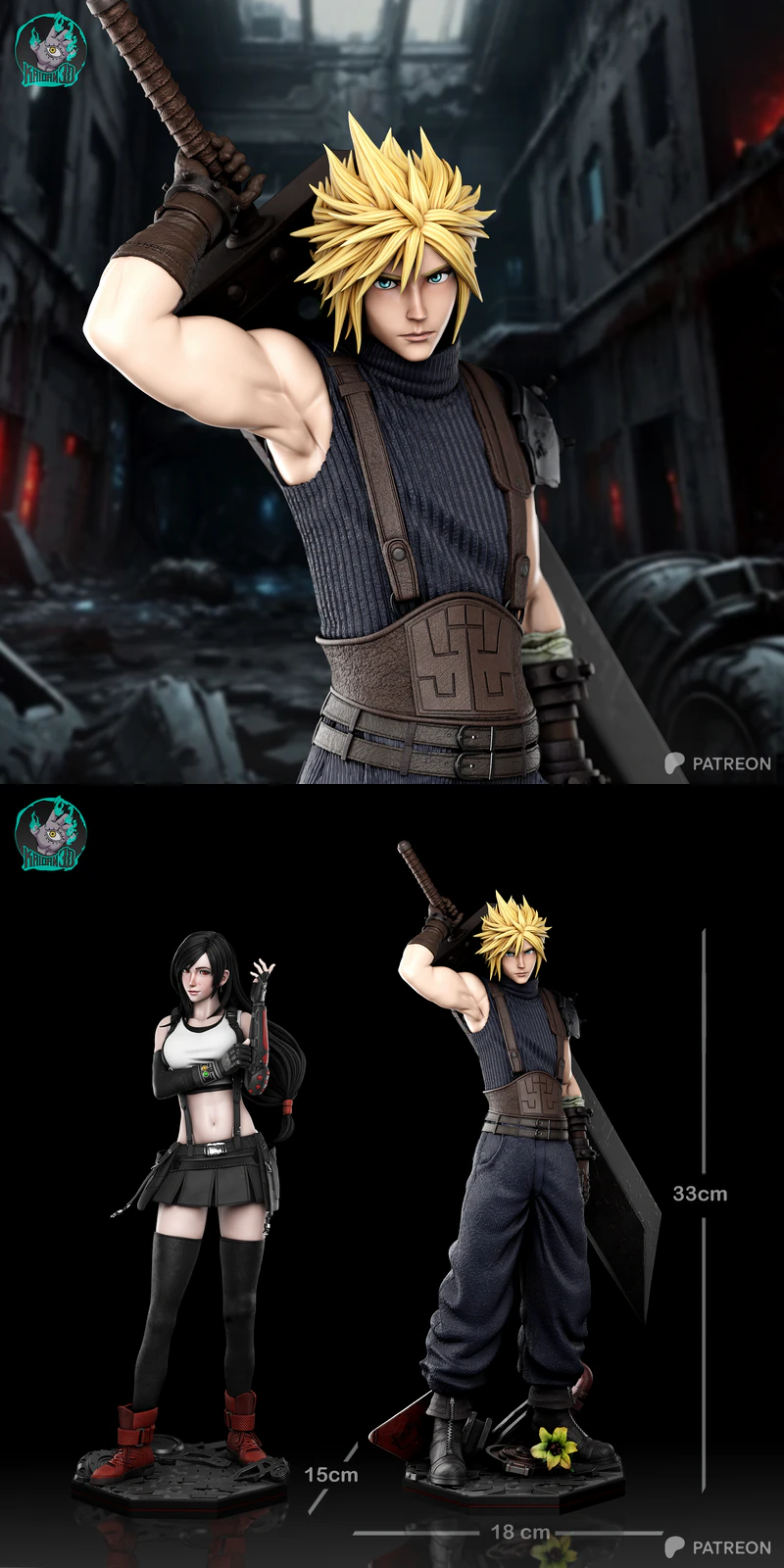 Cloud Strife Character Miniature STL File for 3D Printer STL model for 3D printing