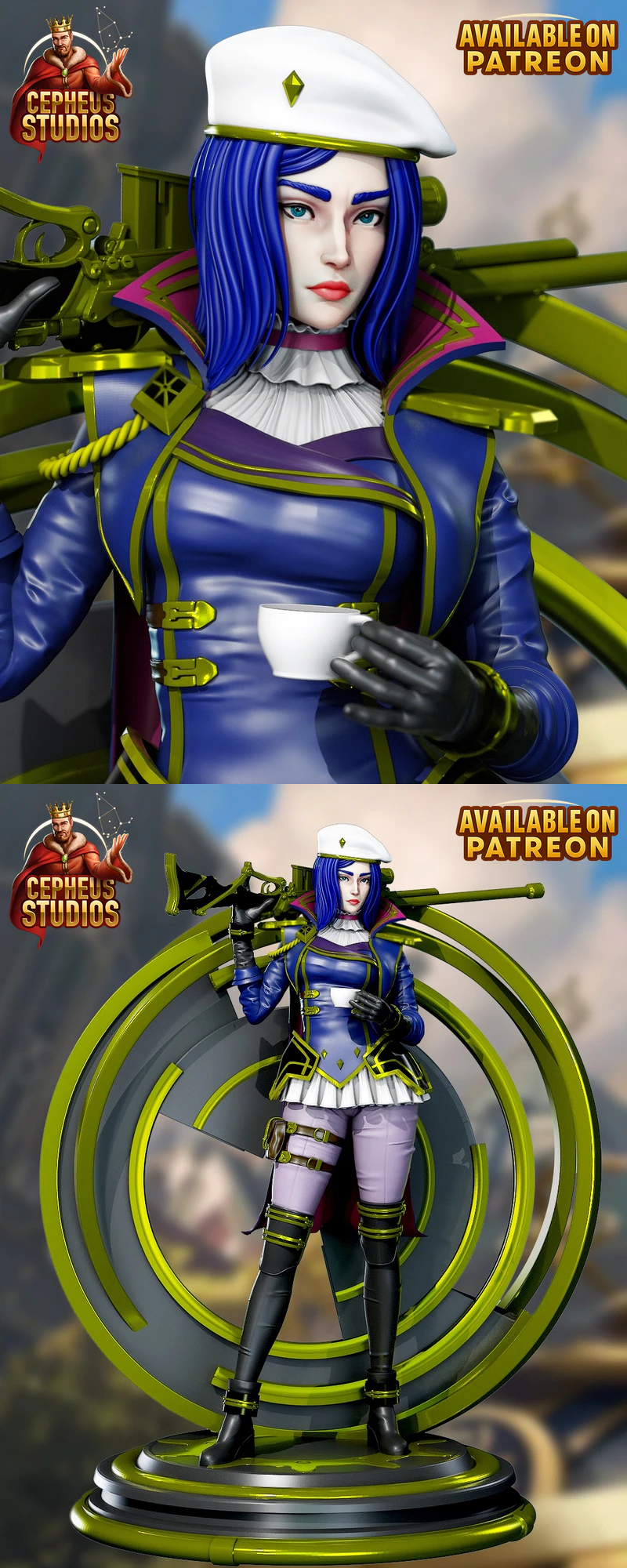 Commander Caitlyn Arcane STL 3D Printable Figure STL model for 3D printing