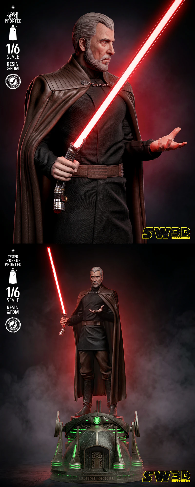Count Dooku Sculpture STL model for 3D printing