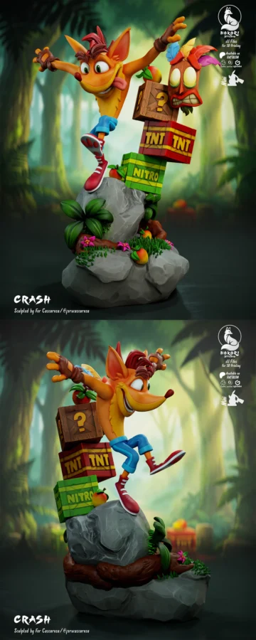 Crash & Aku Aku STL model for 3D printing