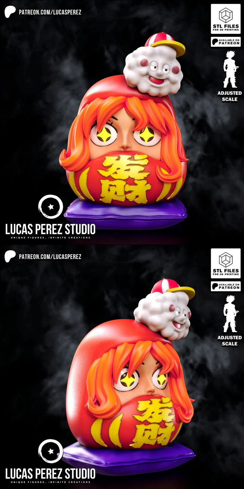 Daruma Nami STL File for 3D Printing Miniature STL model for 3D printing