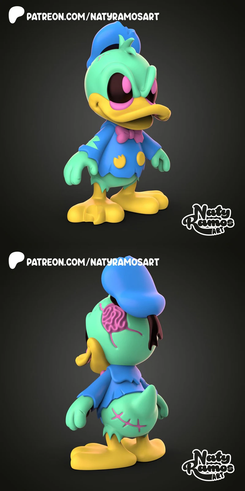 Chibi Zombie Donald 3D Printable STL Model STL model for 3D printing