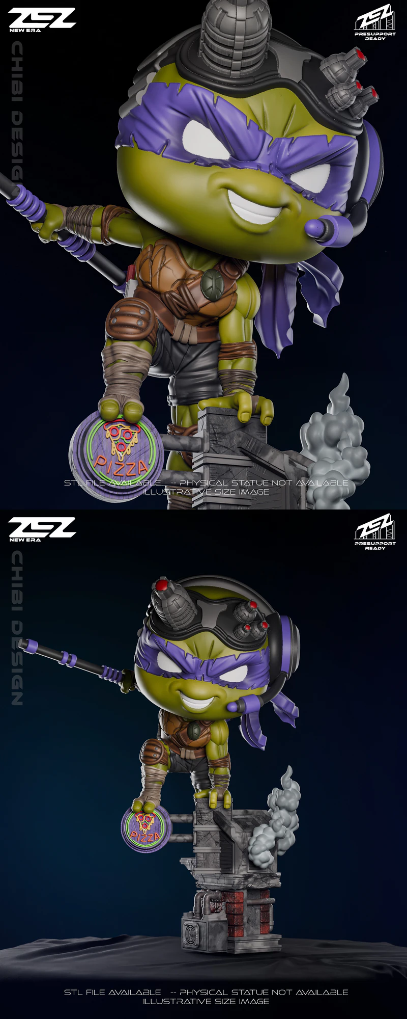 DONATELLO SPLINTER CHIBI STL model for 3D printing
