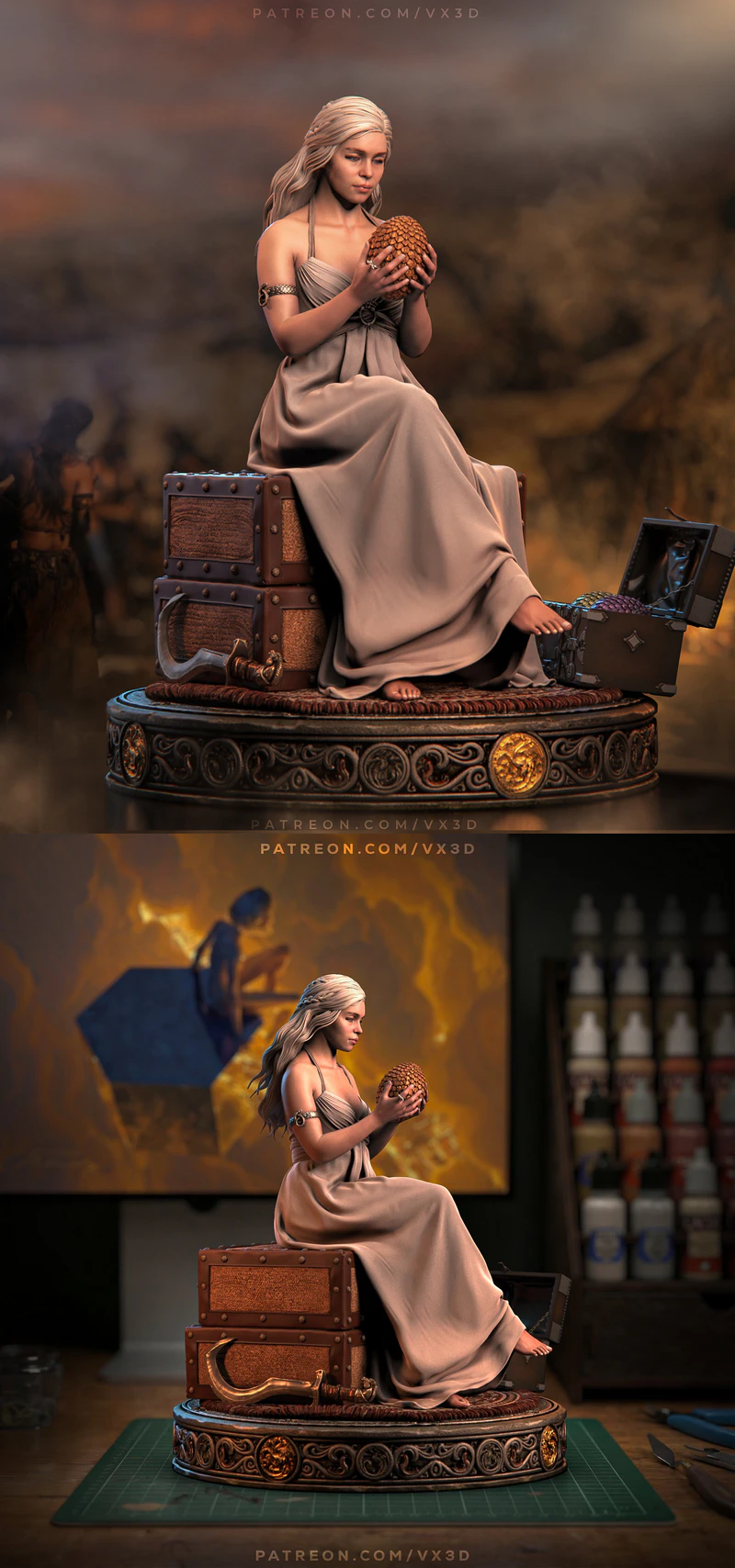 Daenerys Targaryen STL model for 3D printing