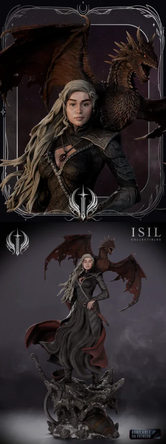 Daenerys Targaryen & Drogon STL model for 3D printing