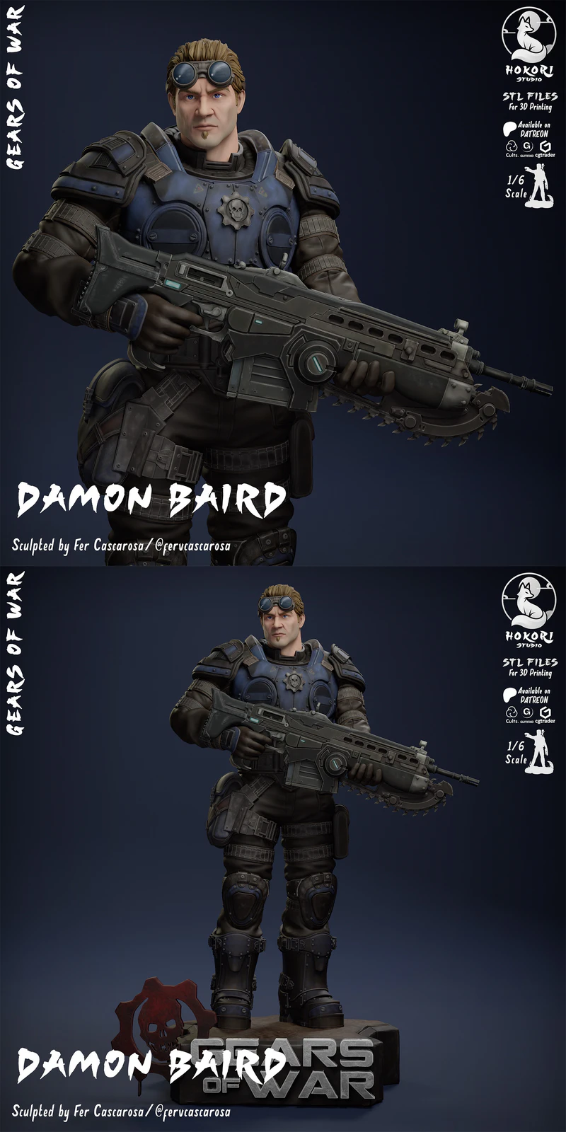 Damon Baird STL model for 3D printing