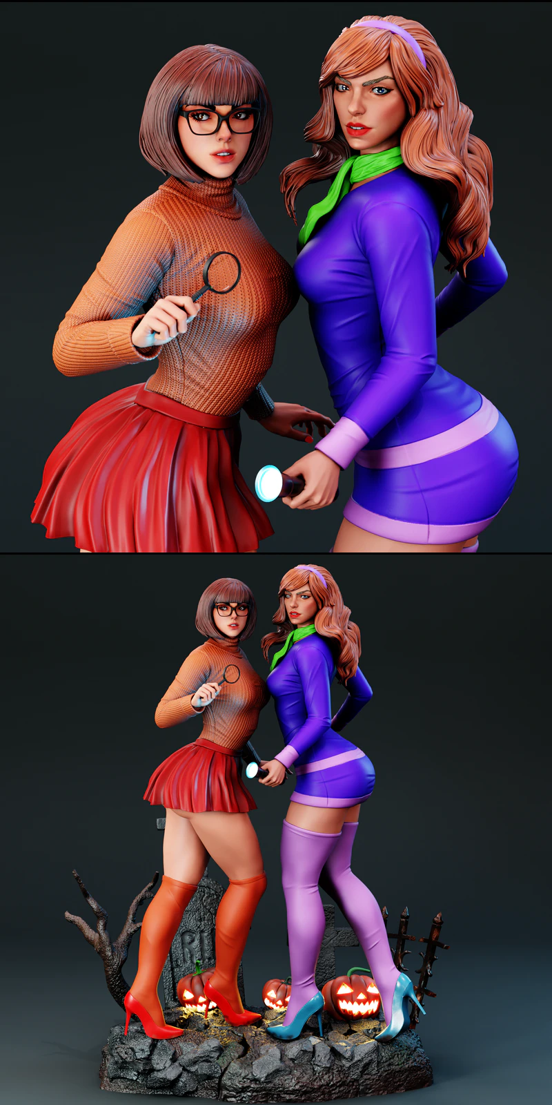 Daphne and Velma Miniature STL File for 3D Printing STL model for 3D printing