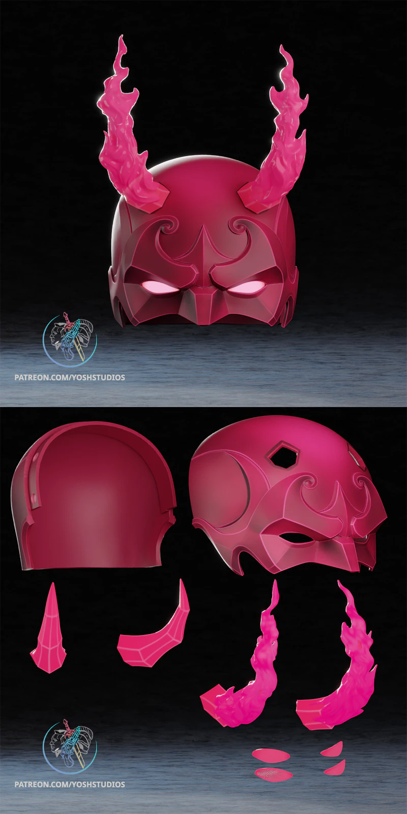 Daredevil Marvel Rivals Helmet 3D Printable STL Model STL model for 3D printing