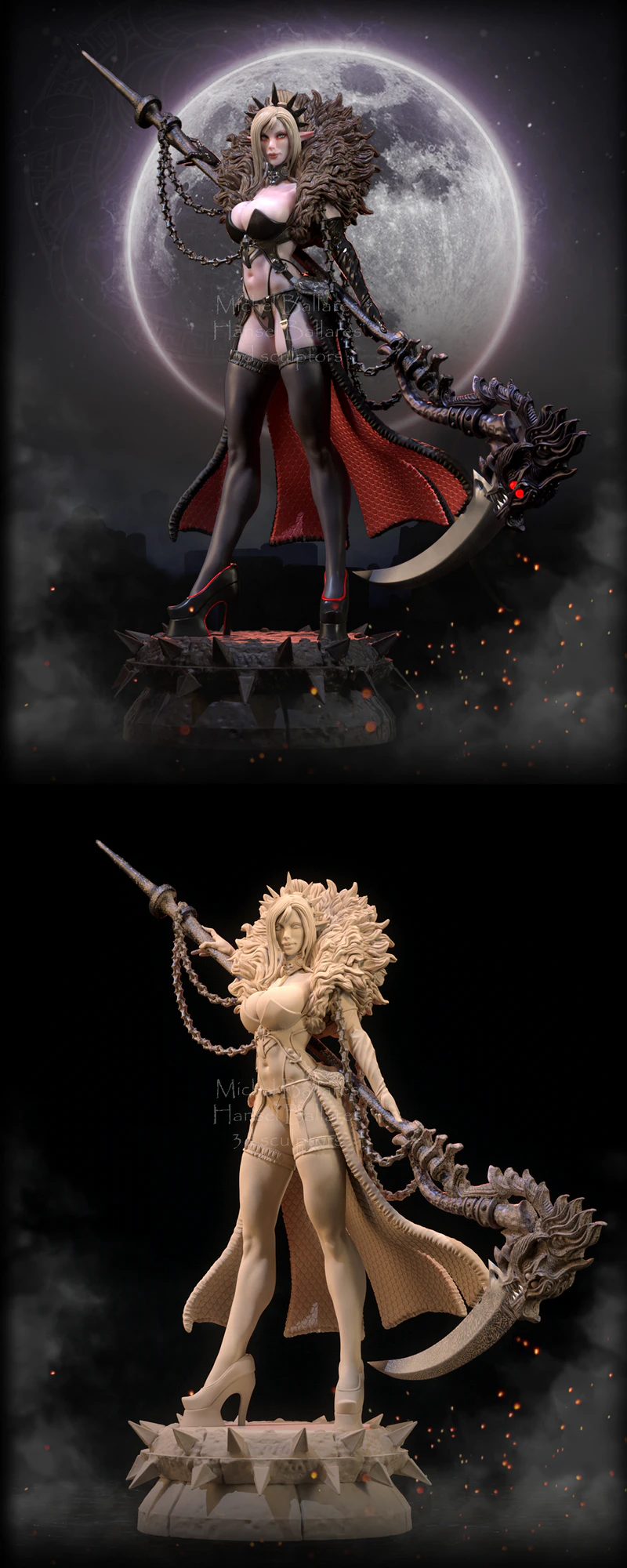 Fantasy Dark Elf STL 3D Printable Miniature STL model for 3D printing