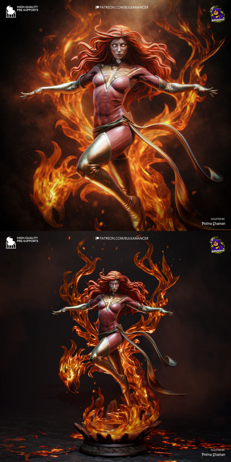 Dark Phoenix (X-Men) 3D Printable STL Figure for 3D Printer STL model for 3D printing