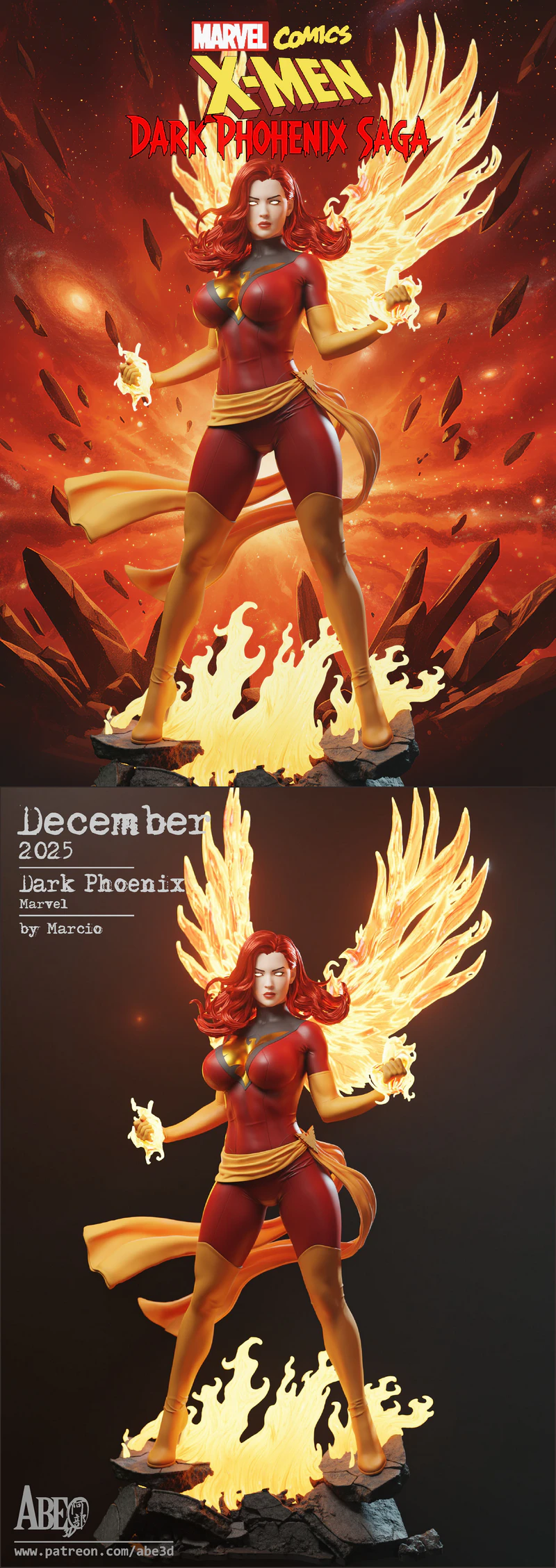 Dark Phoenix STL File for 3D Printing – Figure Model STL model for 3D printing