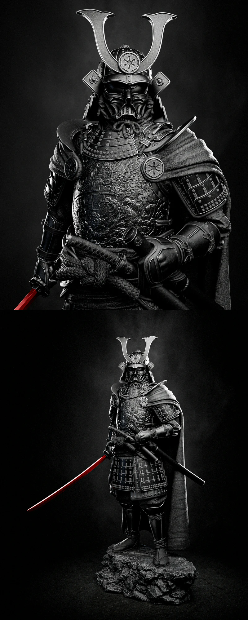 Darth Vader Samurai STL model for 3D printing
