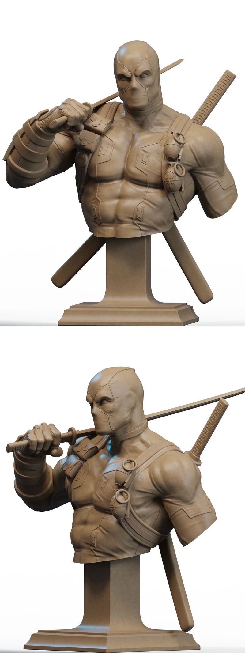 Deadpool Bust 3D print STL model for 3D printing