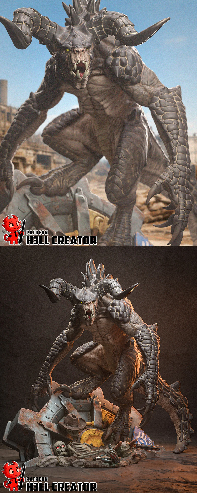 Deathclaw – Fallout 3D Printable Miniature STL File STL model for 3D printing