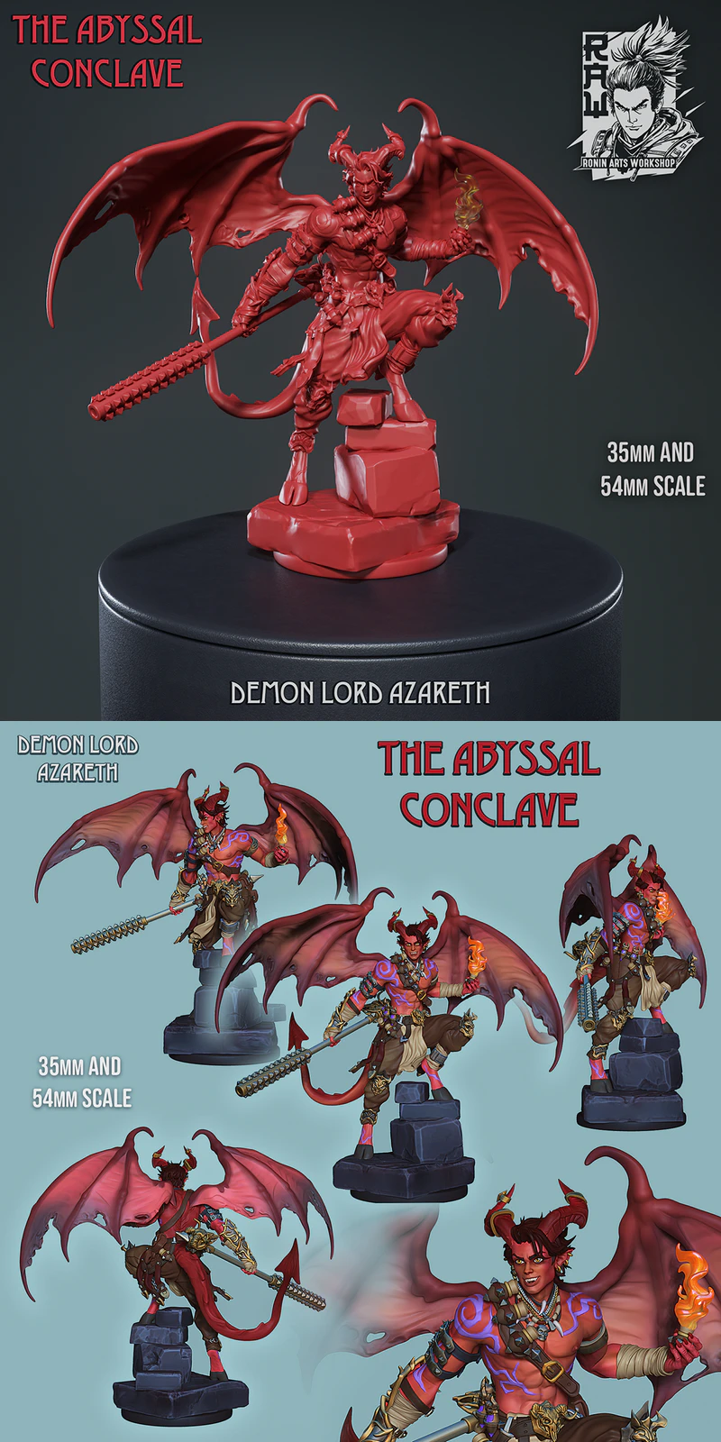 Azareth Demon Lord STL Bust for 3D Printers STL model for 3D printing