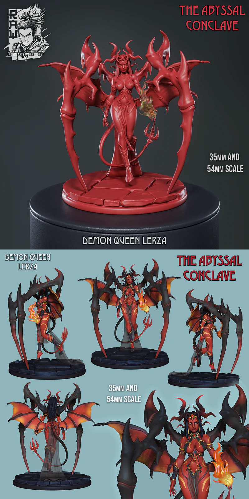 Demon Queen Lerza STL 3D Printable Miniature STL model for 3D printing