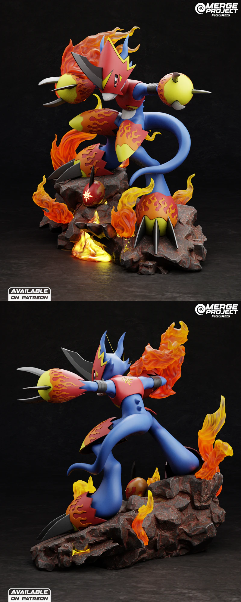 Flamedramon Figure STL File for Digimon Fans STL model for 3D printing