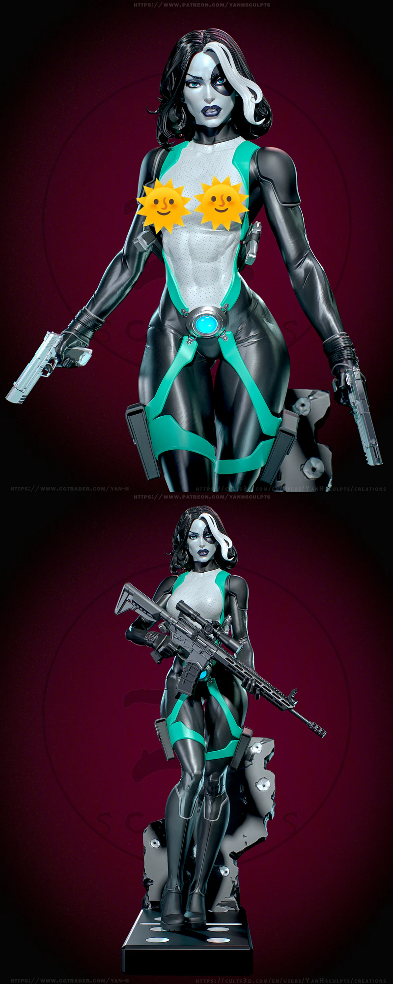 Domino – X-men (suit 1) STL model for 3D printing