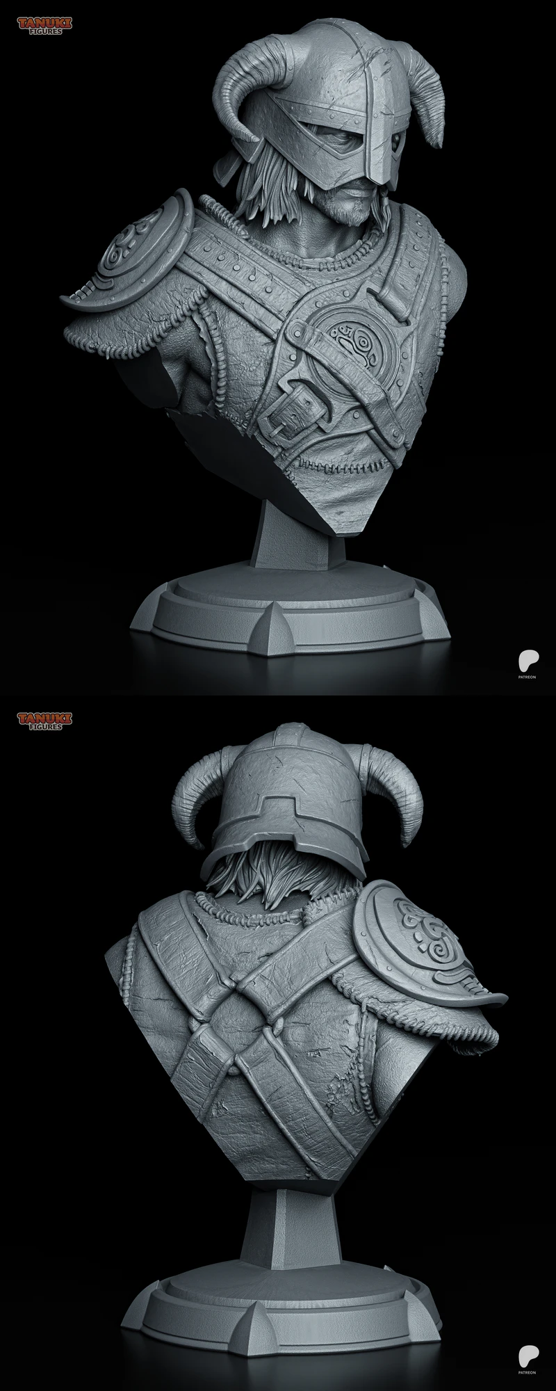 Dovahkiin – Skyrim – Bust STL model for 3D printing