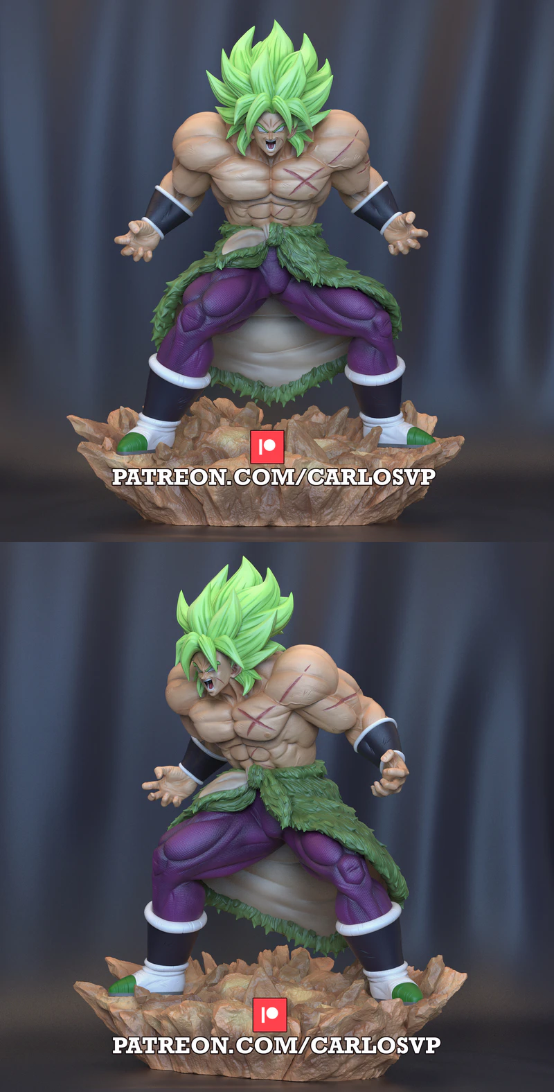Broly SSJ2 3D Printable STL Figure for 3D Printer STL model for 3D printing