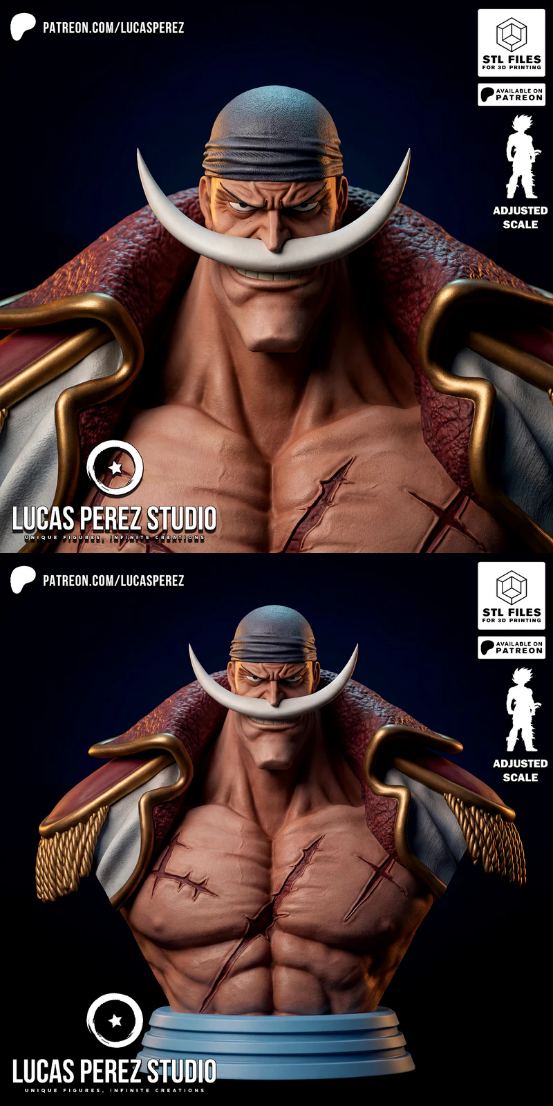 EDWARD NEWGATE BUST – One Piece STL model for 3D printing