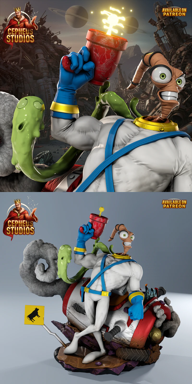 Earthworm Jim 3D Printable Model STL model for 3D printing