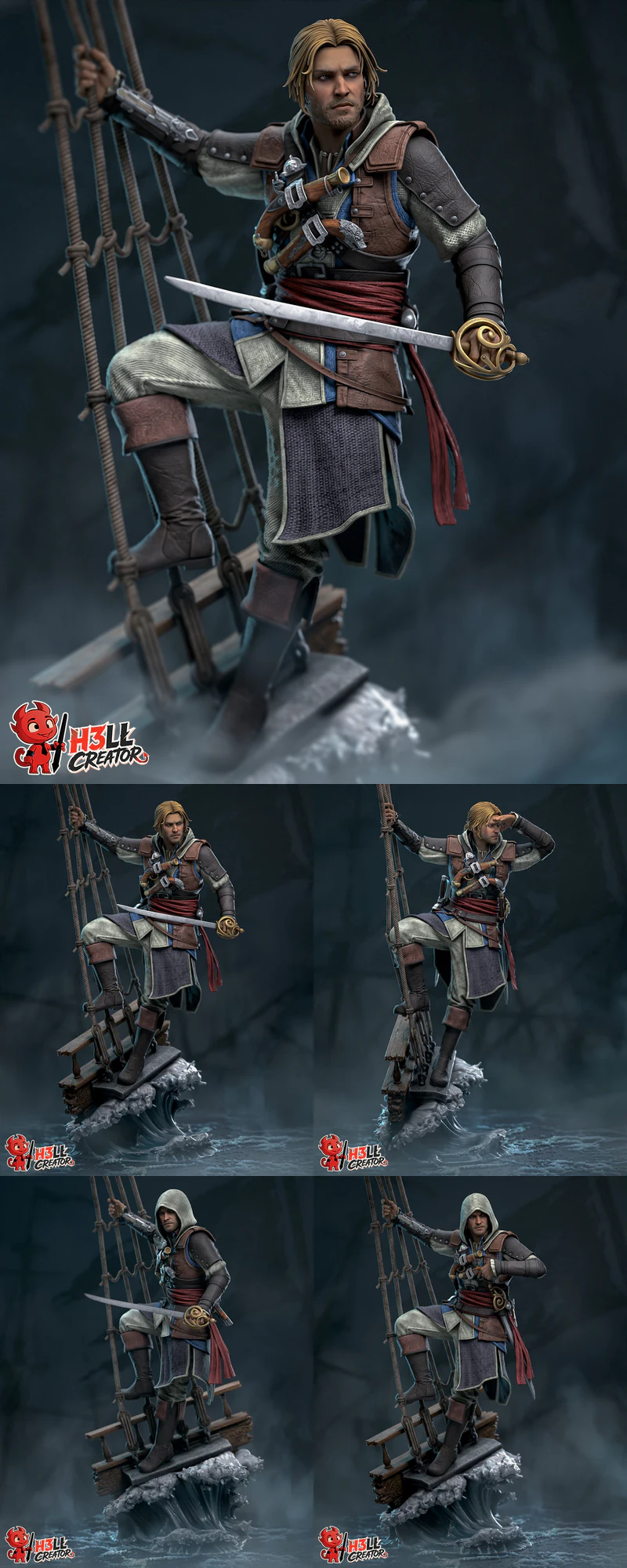 Edward Kenway – Assassins Creed IV – Black Flag STL model for 3D printing