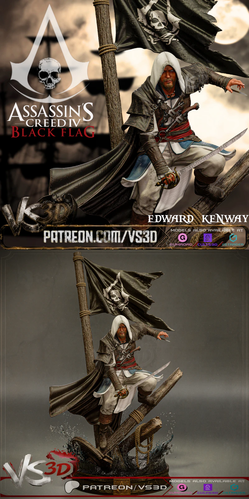 Edward Kenway – Assassins Creed STL model for 3D printing