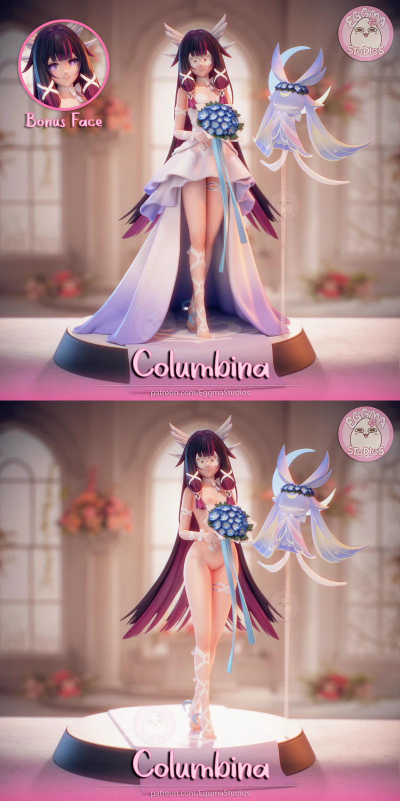 Wedding Columbina STL model for 3D printing