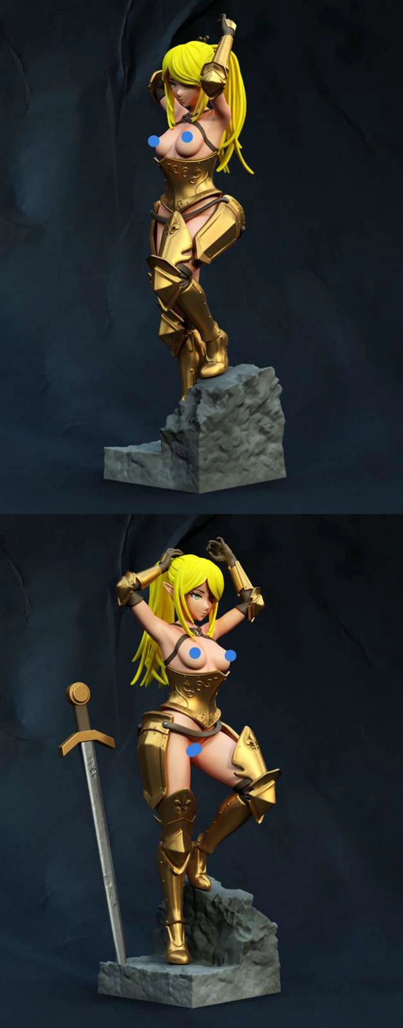 Elf Warrior 3D Printable Miniature STL File STL model for 3D printing