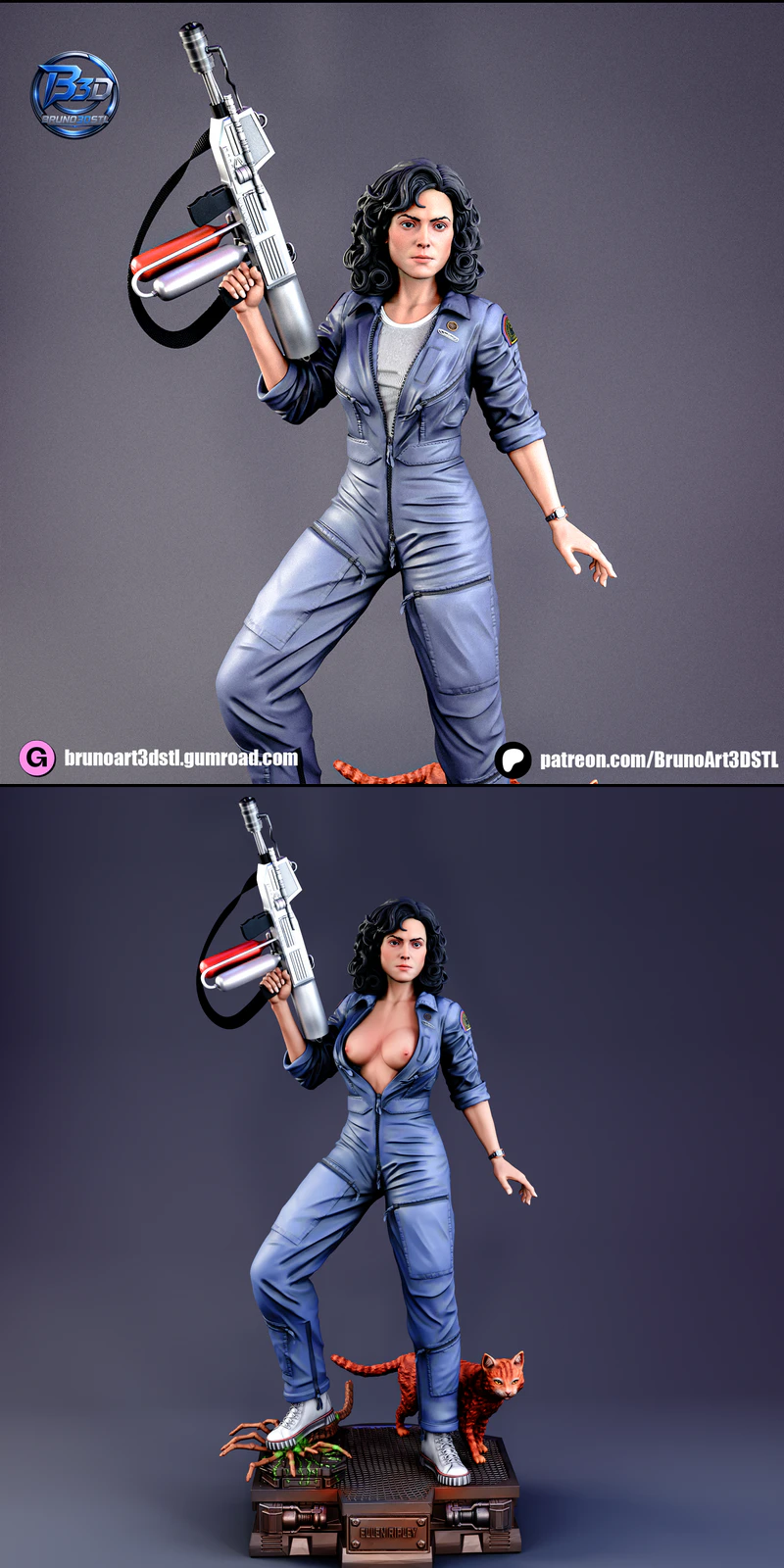 Ellen Louise Ripley STL model for 3D printing