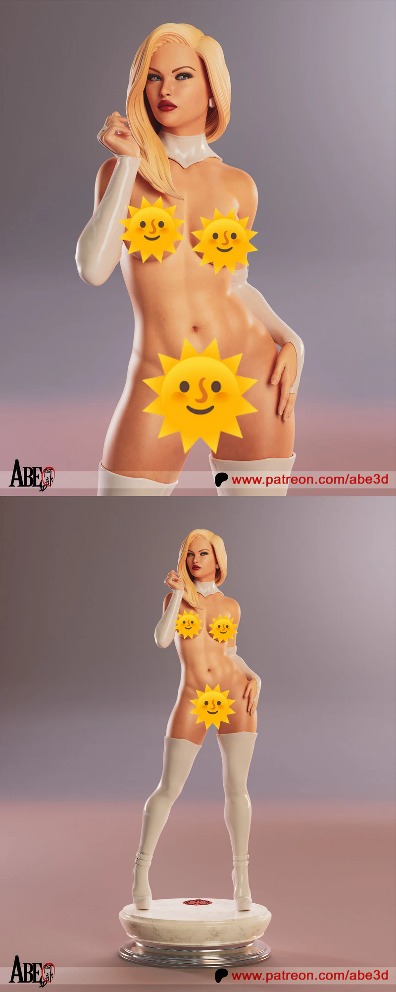 Emma Frost White Queen Extra 3D Printable Miniature STL model for 3D printing