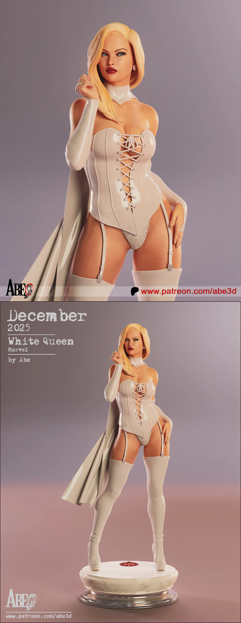 Emma Frost White Queen 3D Printable STL Model STL model for 3D printing
