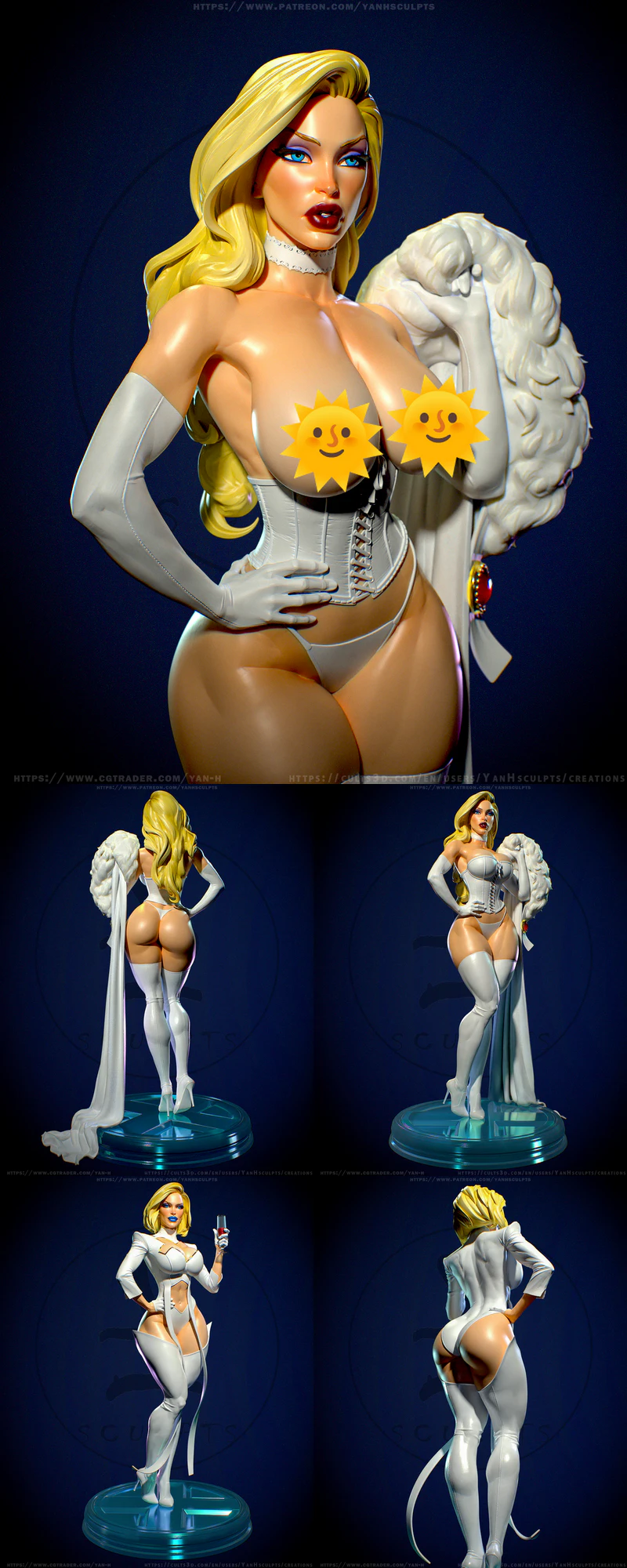 Emma Frost STL model for 3D printing