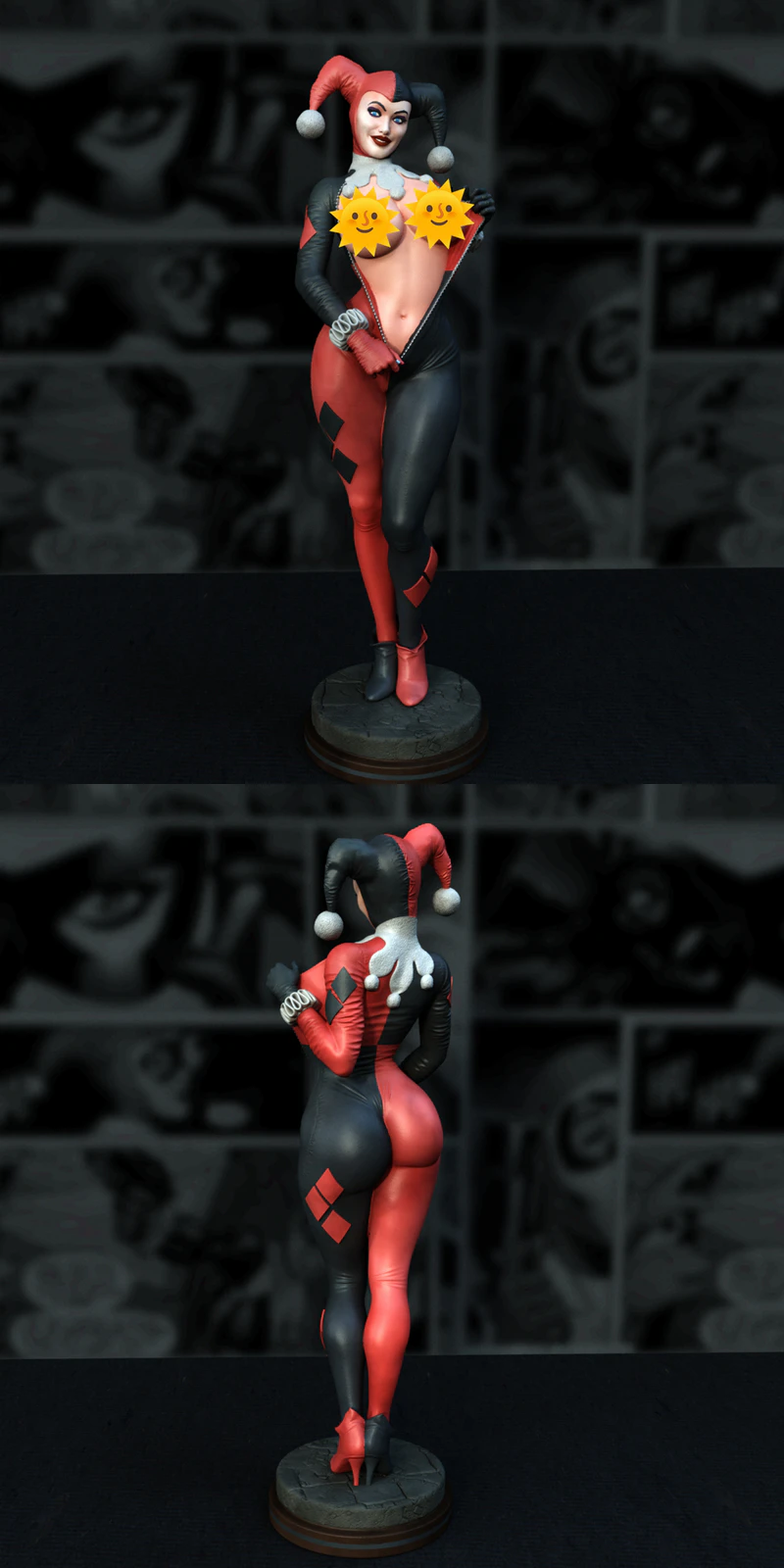 Harley Quinn 3D Printable STL Figure STL model for 3D printing