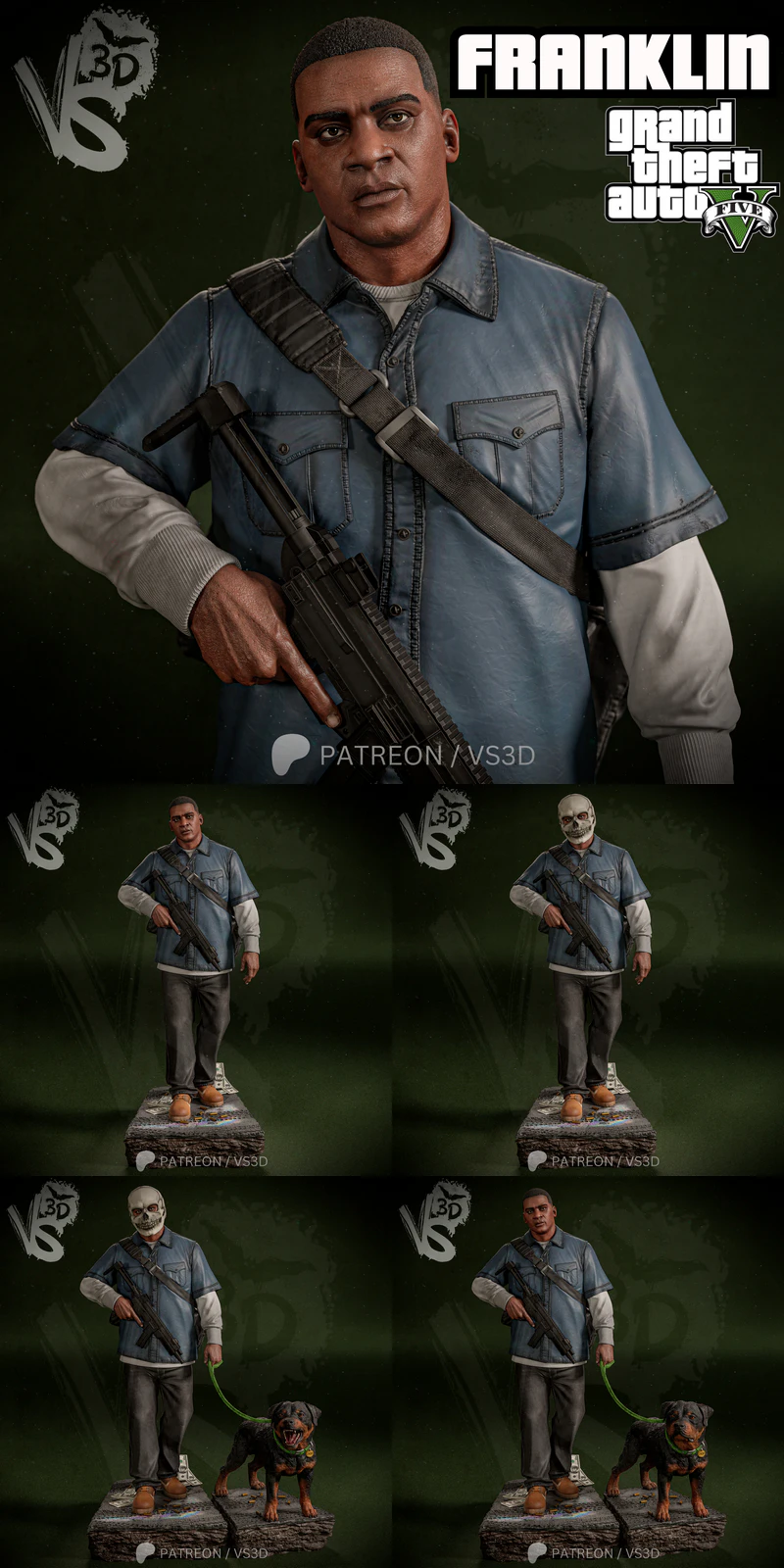 FRANKLIN GTA 5 Character STL File for 3D Printing STL model for 3D printing