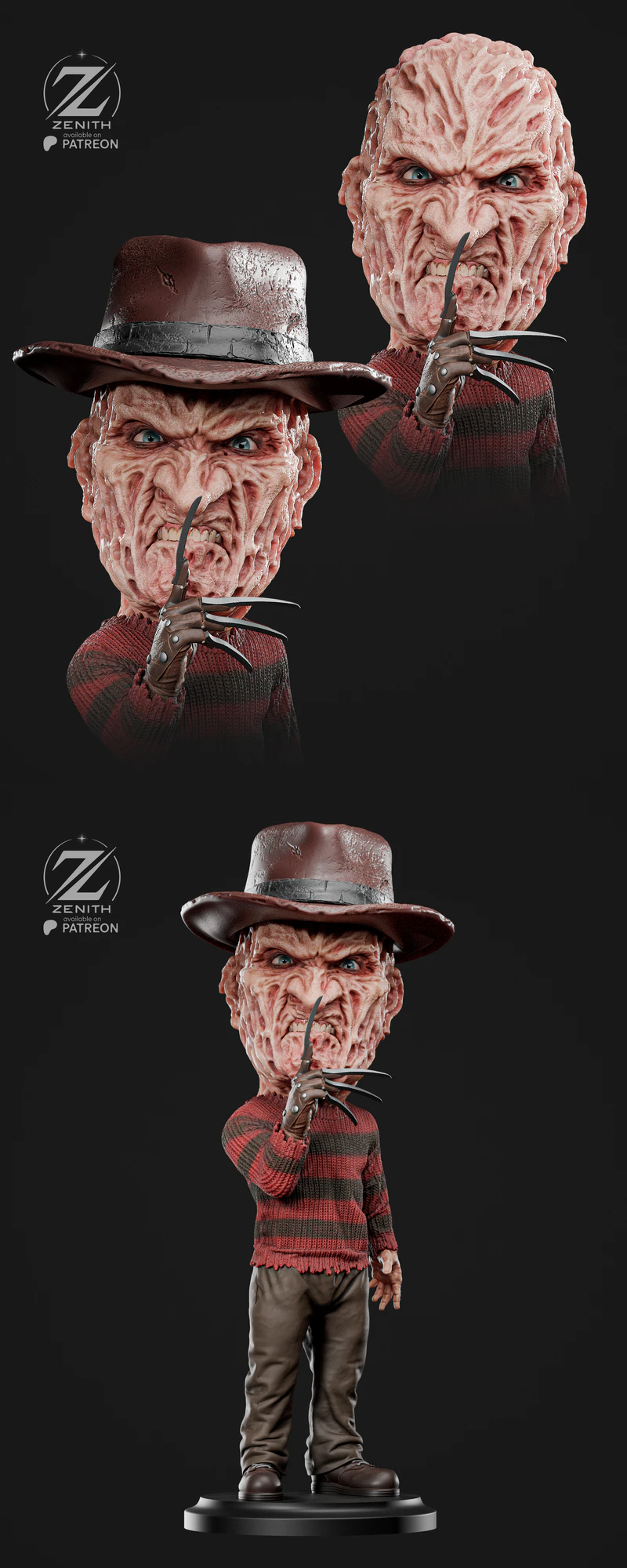 FREDDY KRUEGER 3D Printable STL Model STL model for 3D printing