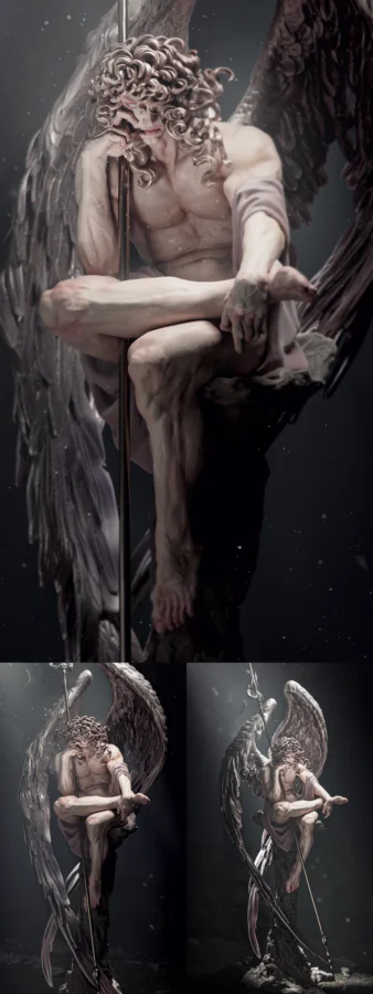 Fallen Angel STL model for 3D printing