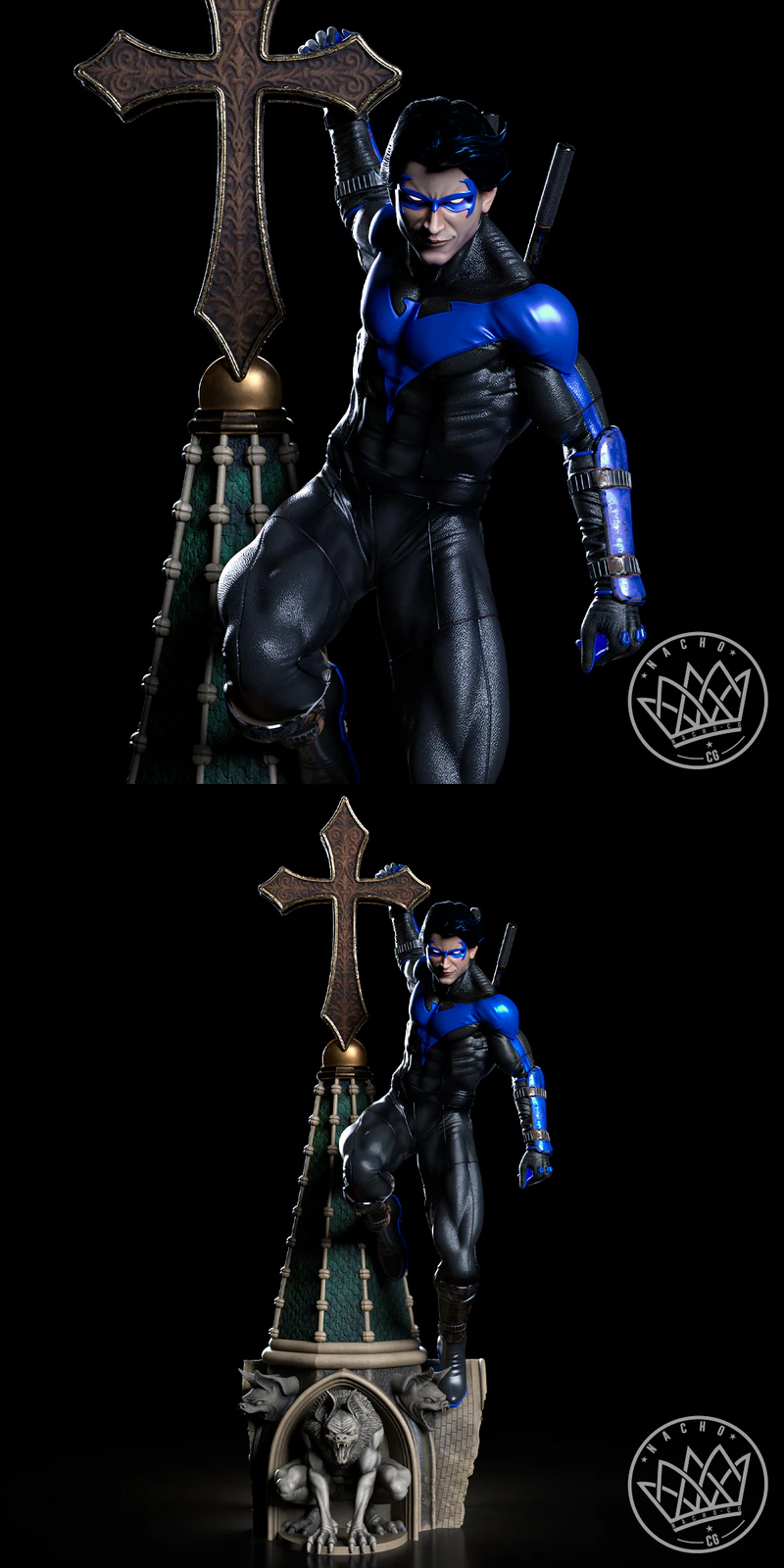Nightwing II – Statue STL model for 3D printing